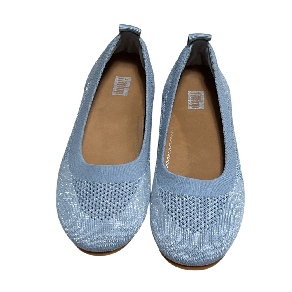 🆕 FITFLOP Allegro Airy-Knit Ballet Pumps Ballet Flat